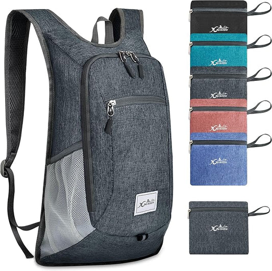 Lightweight 10L Foldable Travel Backpack - Packable Camping & Hiking Daypack for Women & Men (Dark Grey)