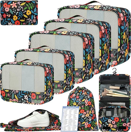 BAGAIL 9 Set Packing Cubes Luggage Packing Organizers for Travel Accessories
