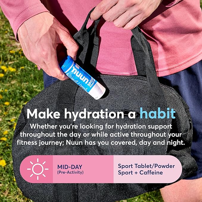 Nuun Sport Electrolyte Tablets with Magnesium, Calcium, Potassium, Chloride & Sodium, Gluten Free & Vegan, Lemon Lime, 8 Pack (80 Servings Total)