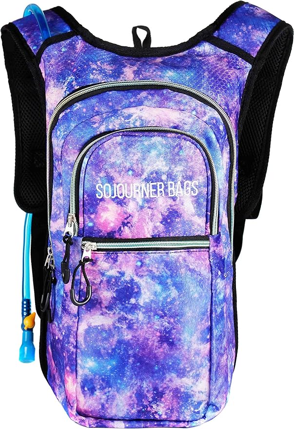 Sojourner Hydration Pack, Hydration Backpack - Water Backpack with 2l Hydration Bladder, Festival Essential - Rave Hydration Pack Hydropack Hydro for Hiking, Running, Biking, Festival Gear